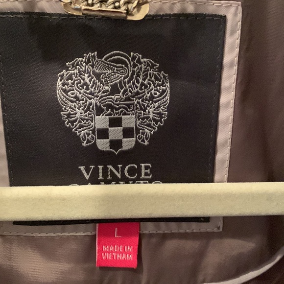 Vince Camuto Quilted Jacket Zip Front Polyester Khaki Beige Sz L Fall jacket - Picture 10 of 10